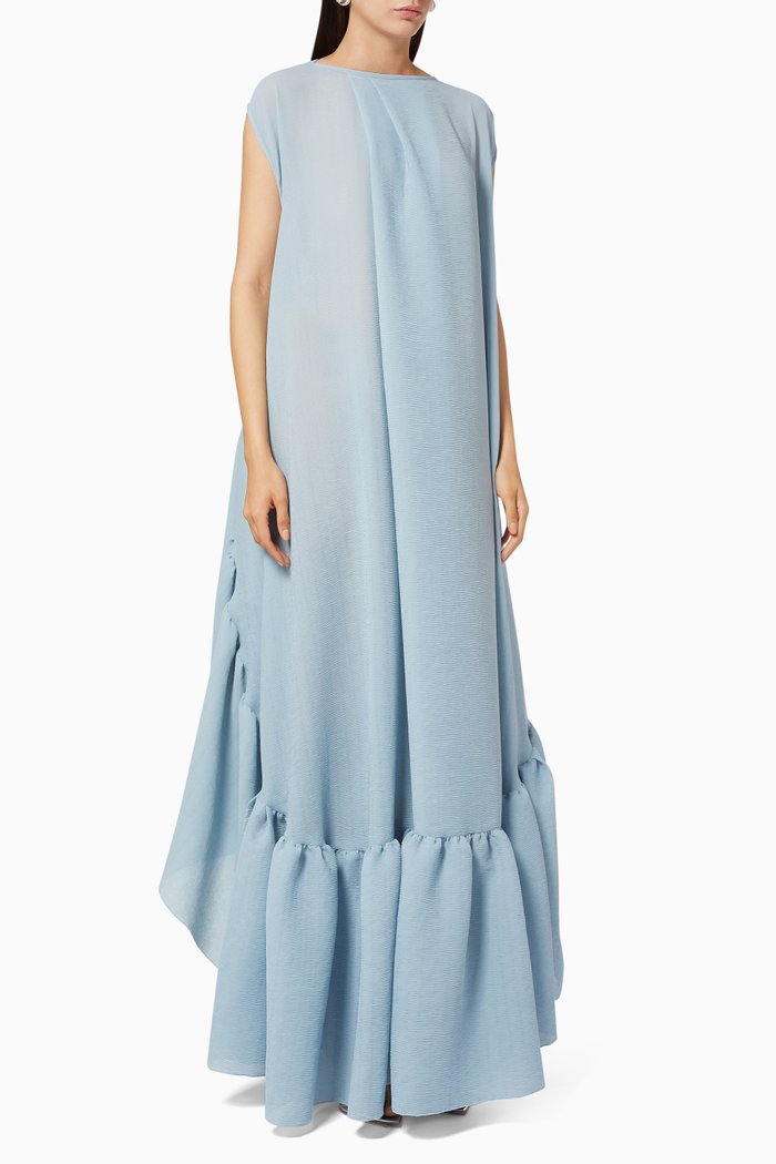 

Tiered Crepe Kaftan, Blue