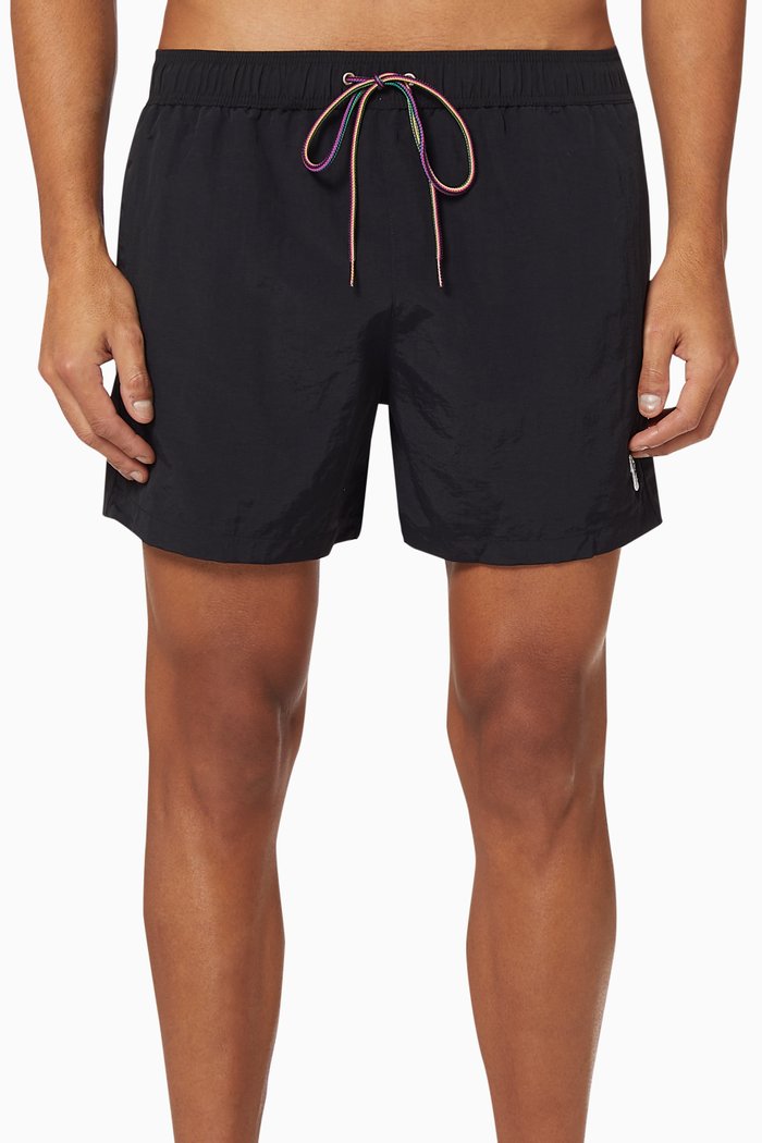 

Zebra Logo Swim Shorts, Black
