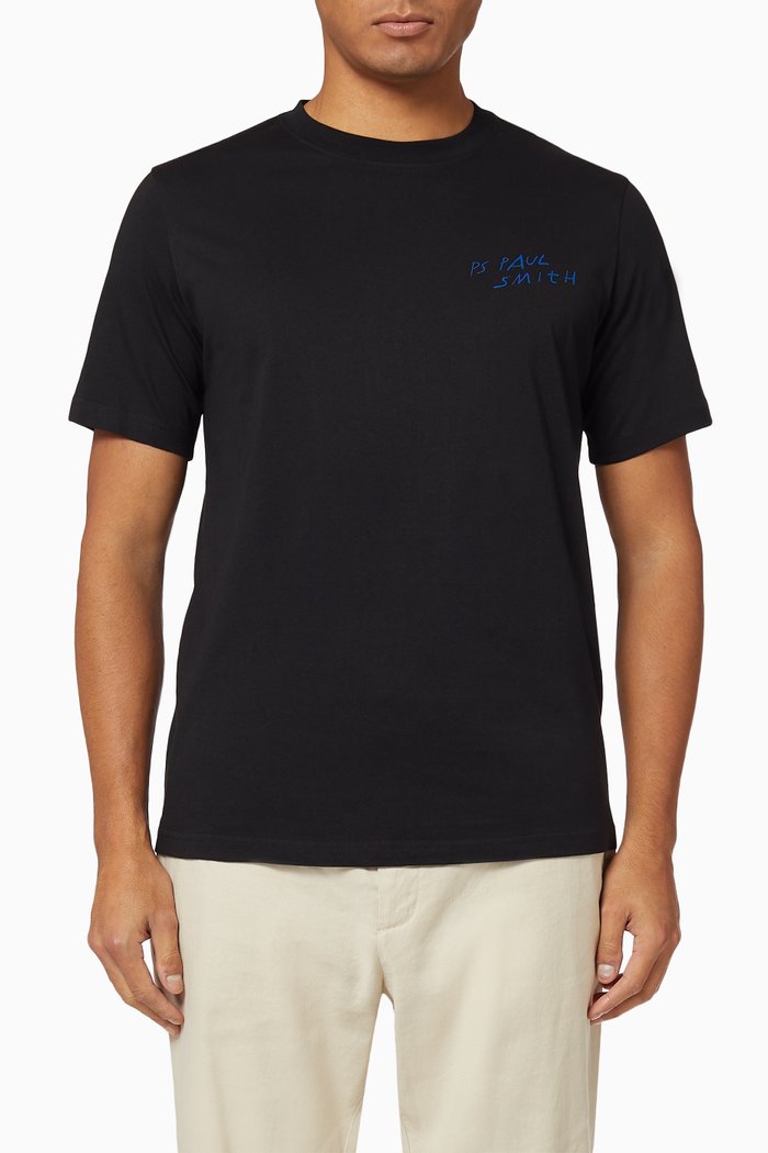Scrapbook Print Organic T-Shirt, Black
