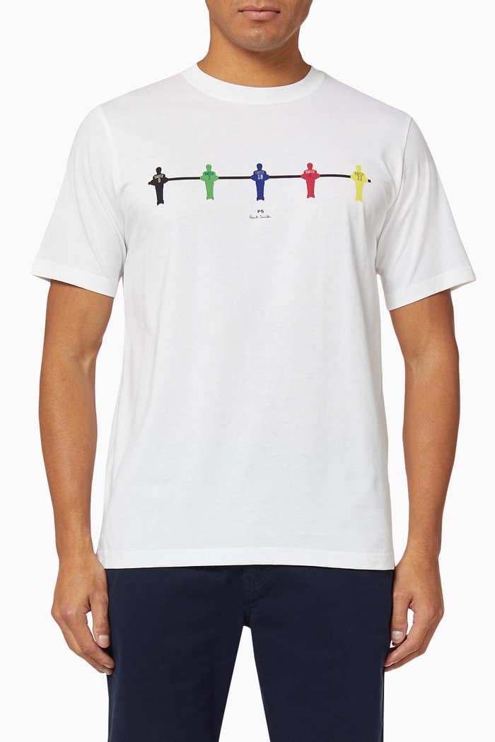 

Foosball Print Organic Cotton T-Shirt, White