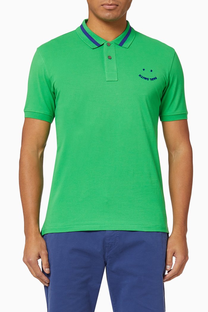

Cotton Piqué Slim-Fit Polo Shirt, Green