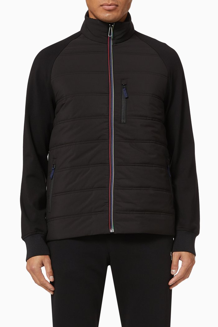 

Mix Media Bomber Jacket, Black