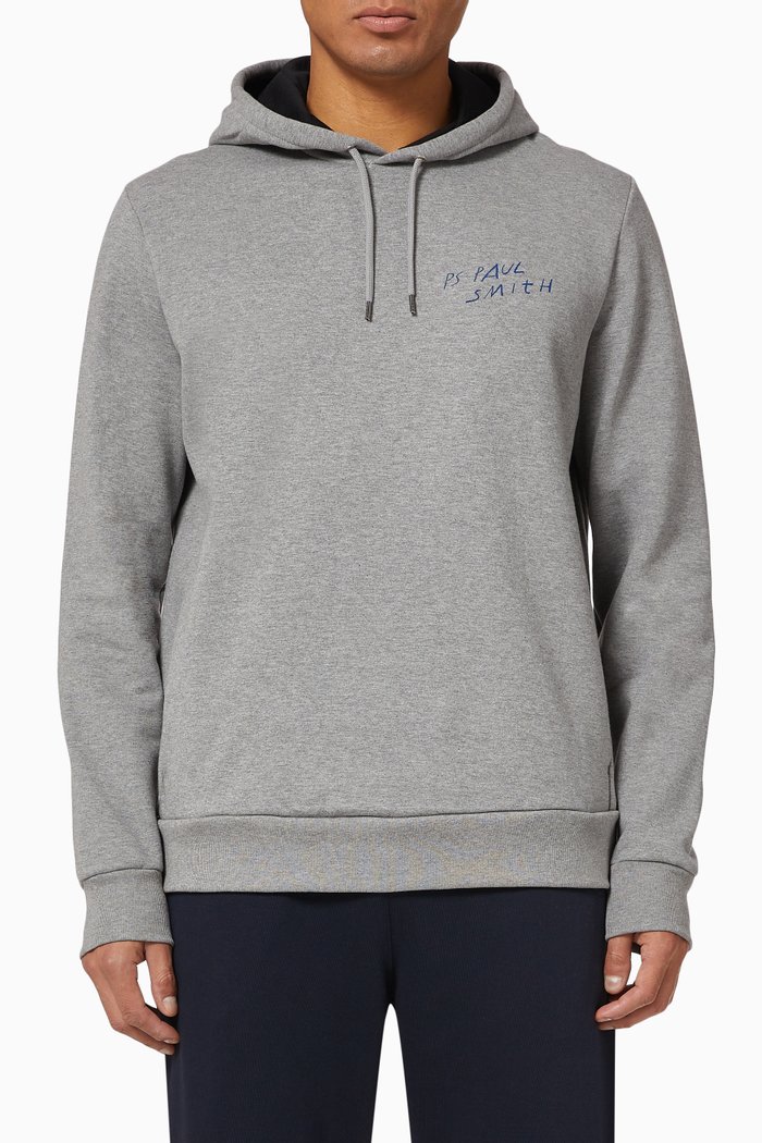 

Crayon Logo Cotton Hoodie, Grey