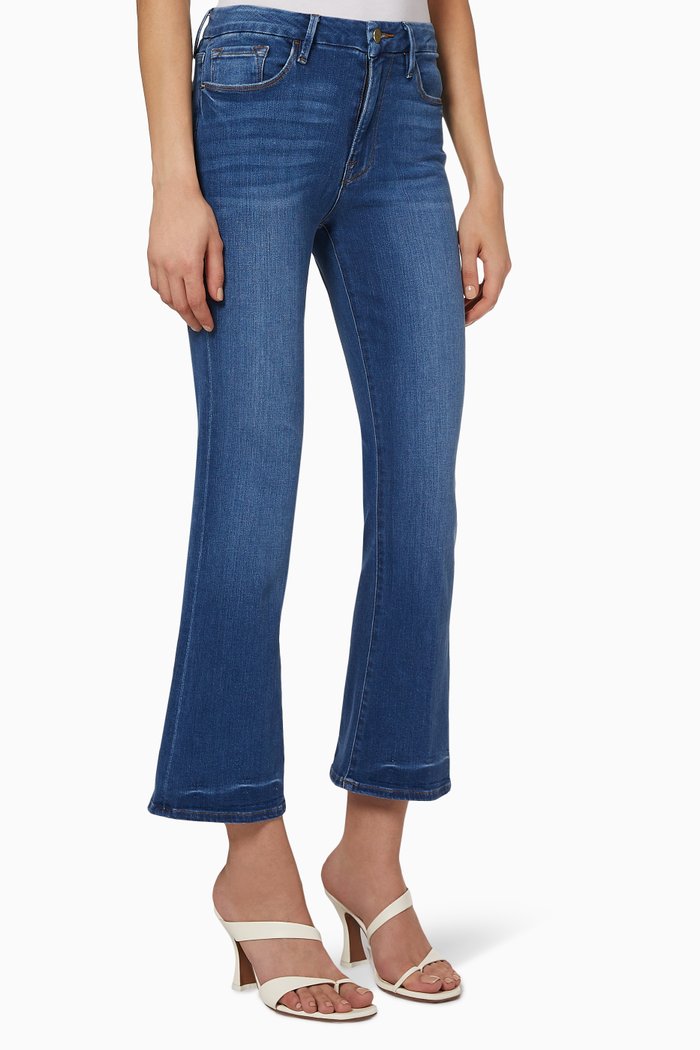 

Le Crop Boot-Cut Denim Jeans, Blue
