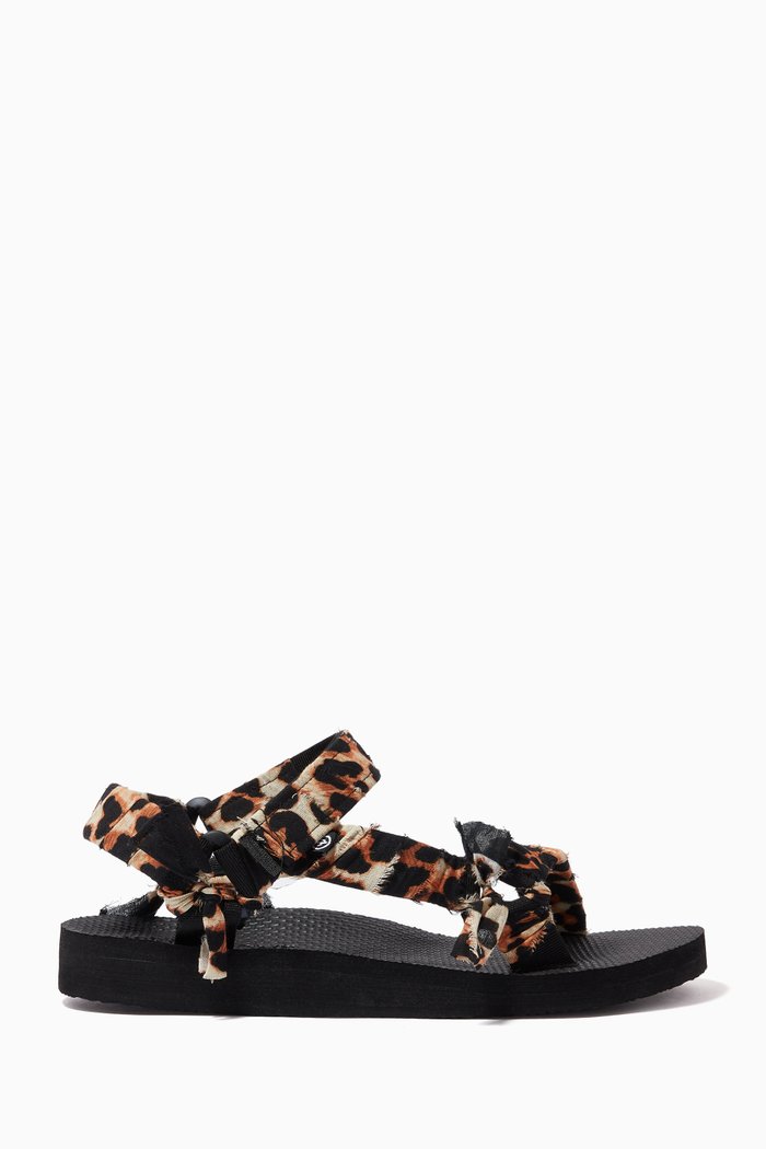 

Trekky Chou Sandals with Leo Print, Multicolour