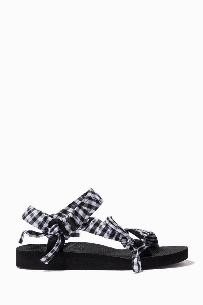 Trekky Vichy Sandals with Gingham Print, Multicolour