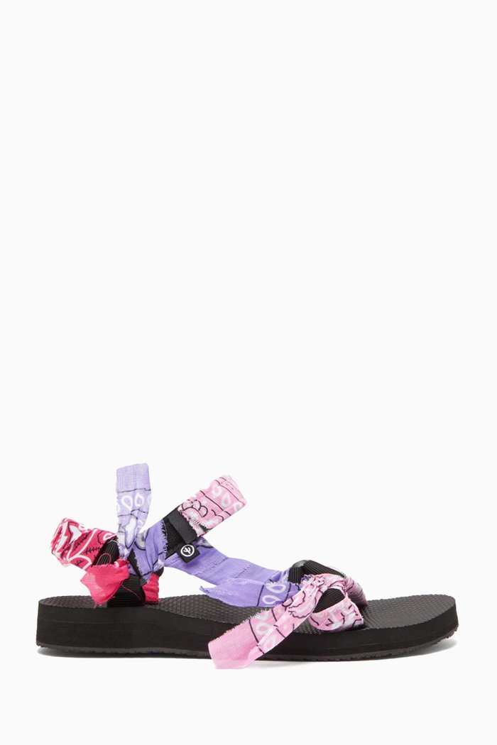 

Trekky Sandals with Bandana Print in Cotton & Repreve®, Pink