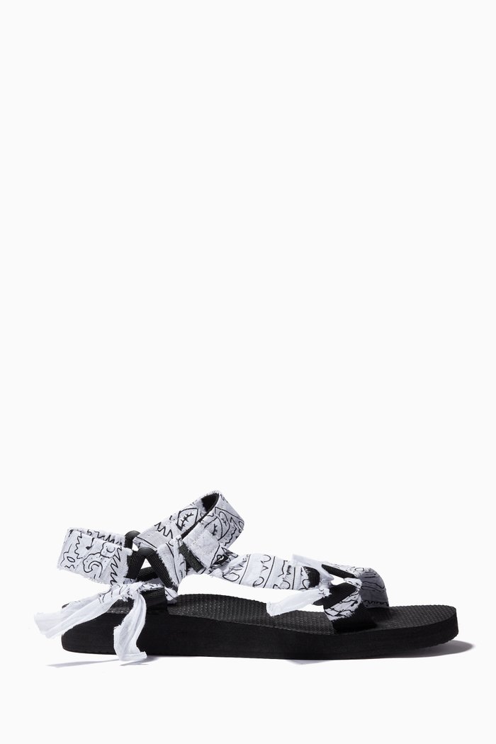 

Trekky Sandals with Bandana Print, White