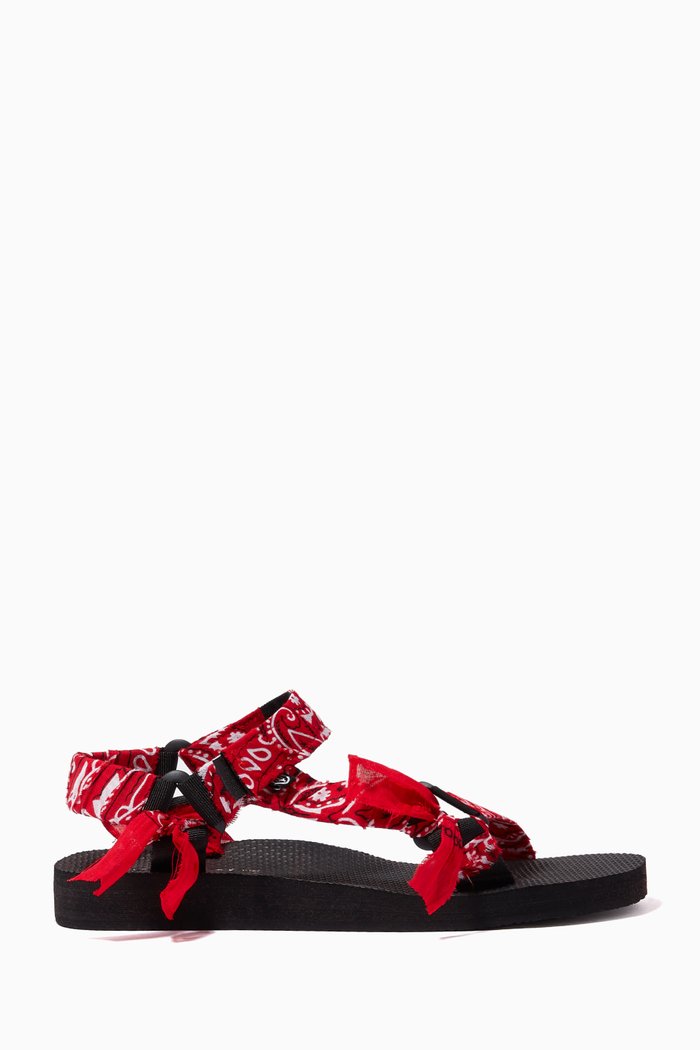 

Trekky Chou Sandals with Bandana Print, Red