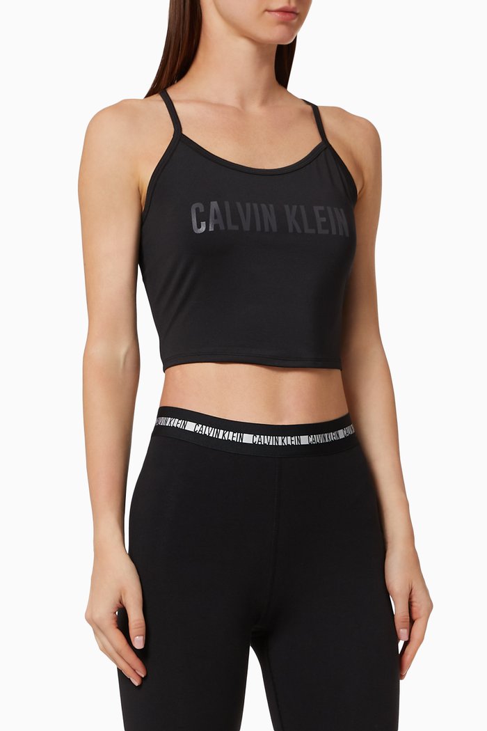 

CK Cropped Tank Top, Black