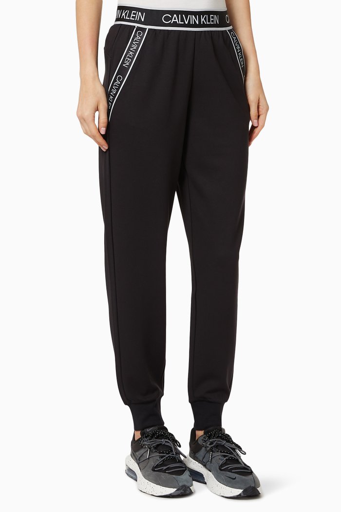 

CK Logo Tape Jersey Joggers, Black