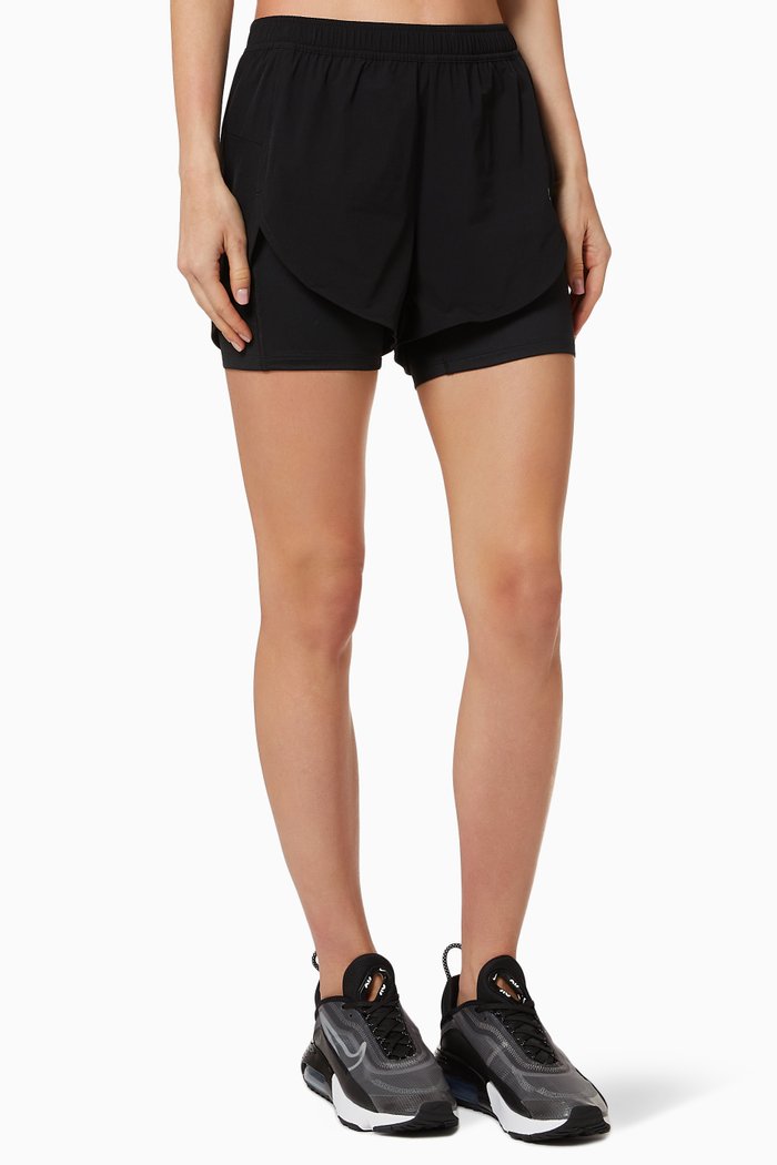2-in-1 Gym Shorts, Black