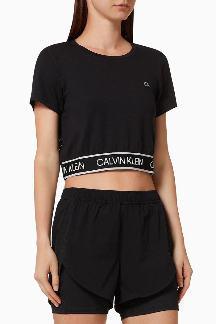 

CK Logo Tape Mesh Back T-shirt, Black
