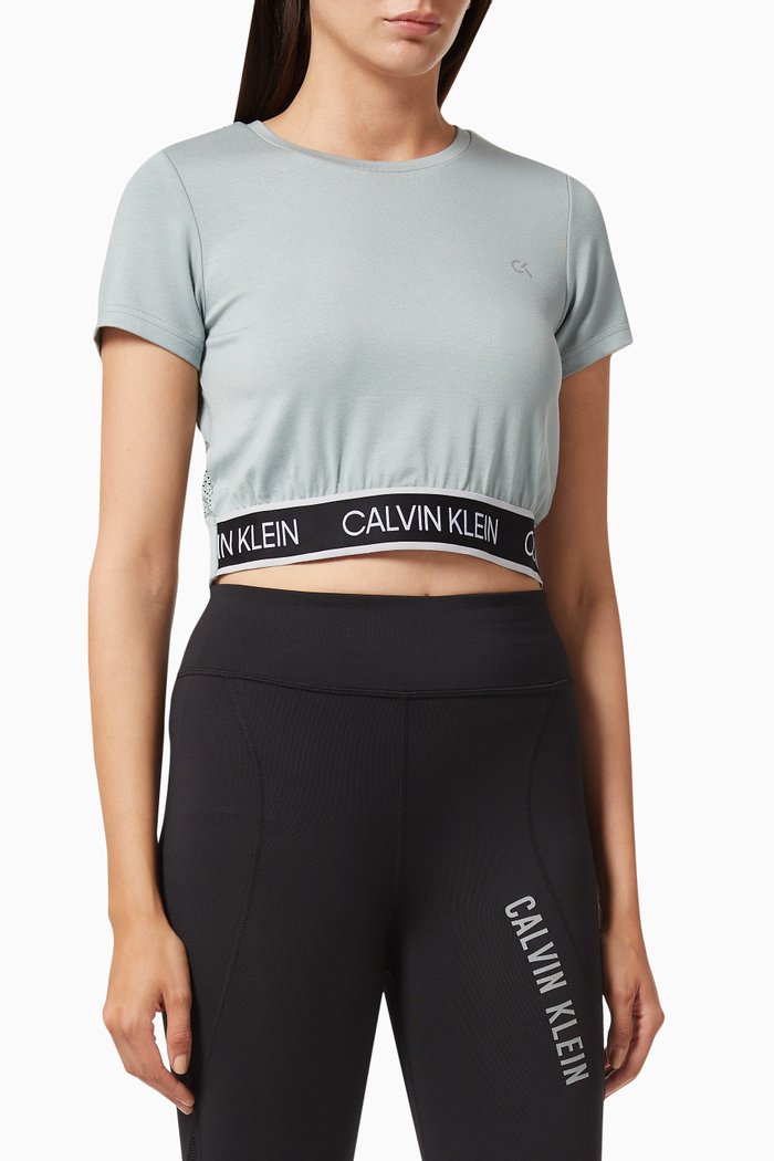 

CK Logo Tape Mesh Back T-shirt, Green