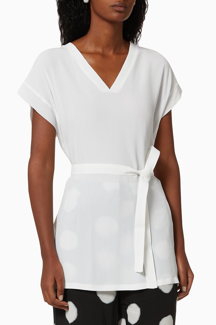Reggio Top in Crepe, White