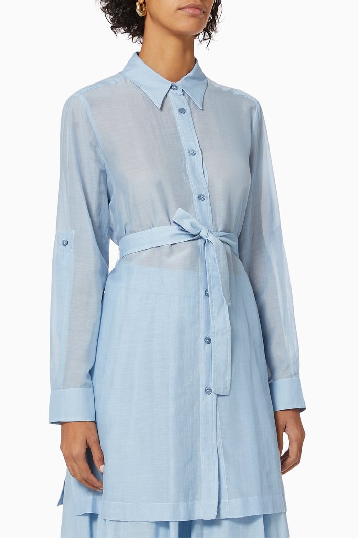 

Valdena Shirt in Cotton Muslin, Blue