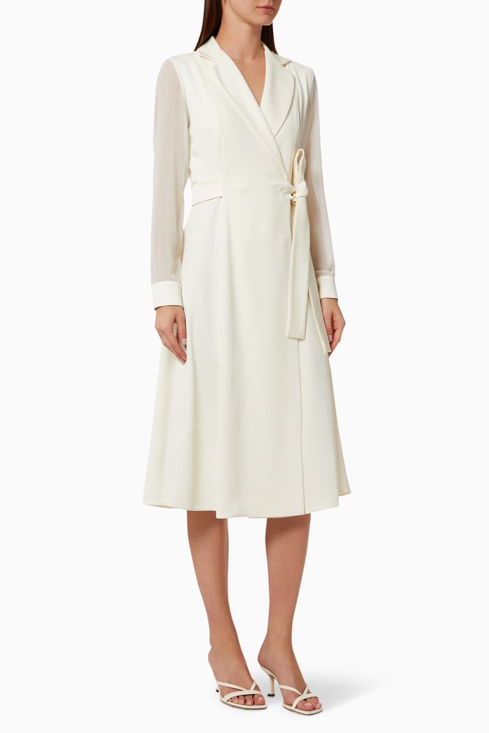 

Petunia Midi Dress in Crepe, White