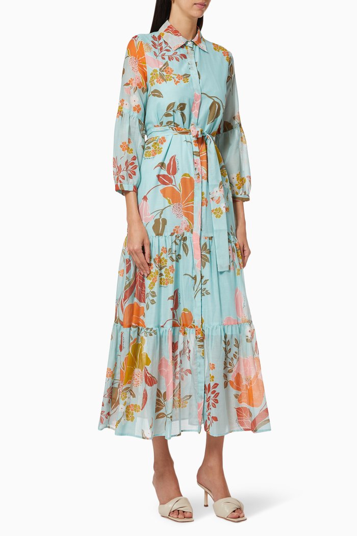 

Cicala Shirt Dress in Cotton, Green