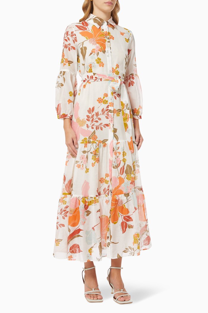 

Cicala Shirt Dress in Cotton, White