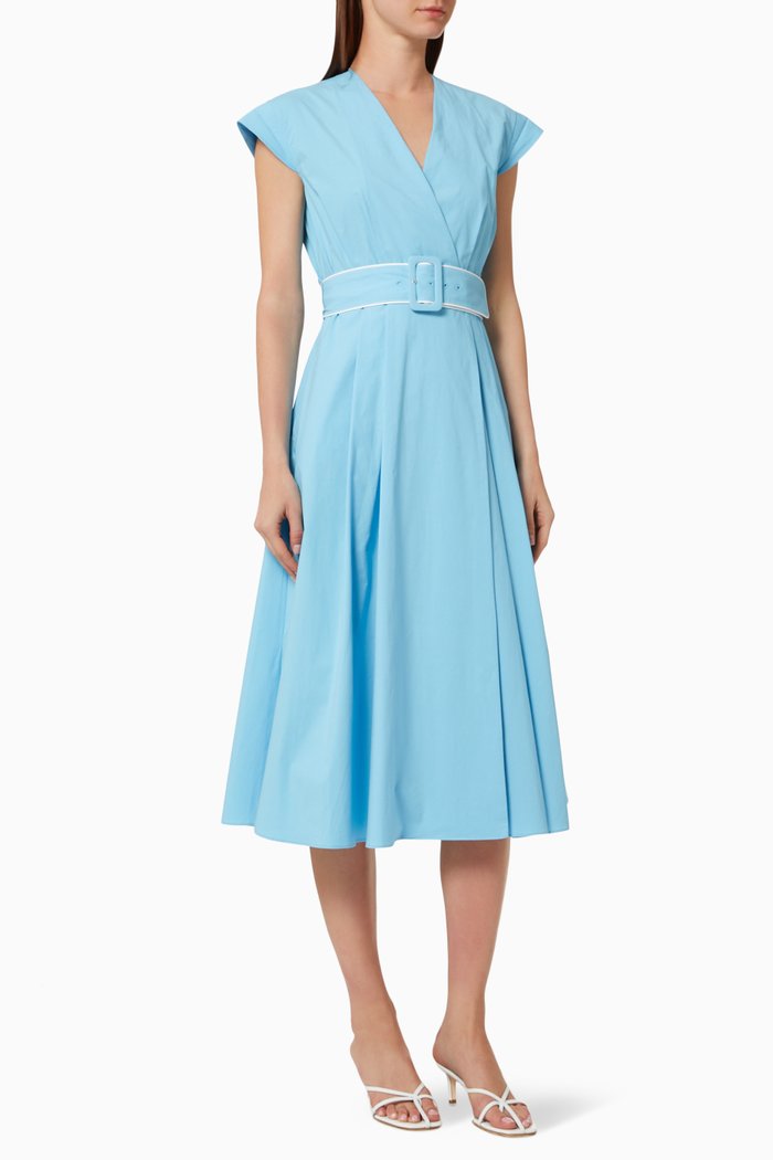 

Numero Dress in Stretch Cotton Poplin, Blue