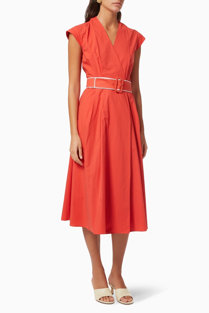 

Numero Dress in Stretch Cotton Poplin, Orange