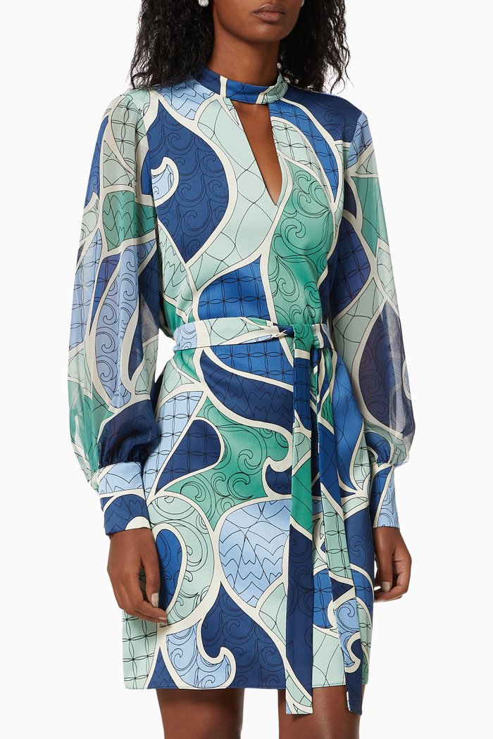

Barbian Dress in Satin, Blue