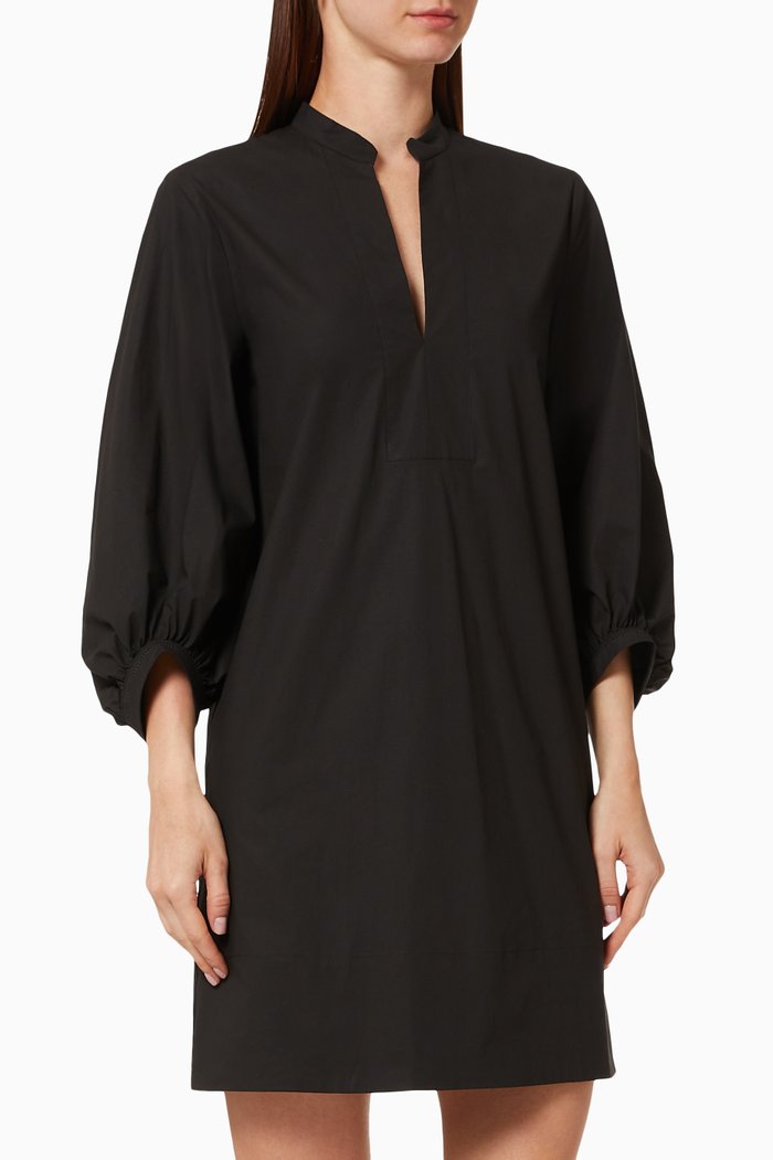 

Stuarda Dress in Stretch Cotton Poplin, Black