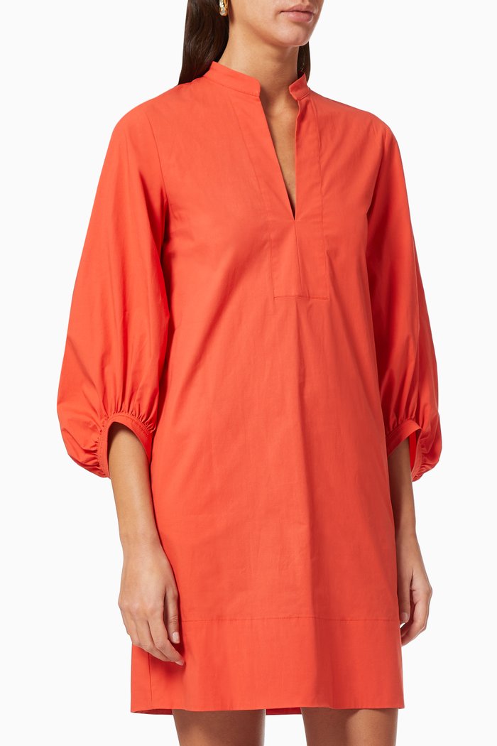 

Stuarda Dress in Stretch Cotton Poplin, Orange