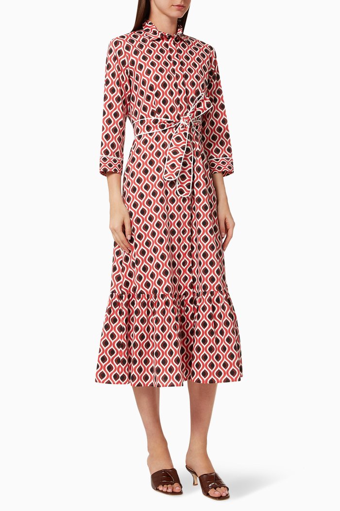 

Spazio Shirt Dress in Stretch Cotton, Orange