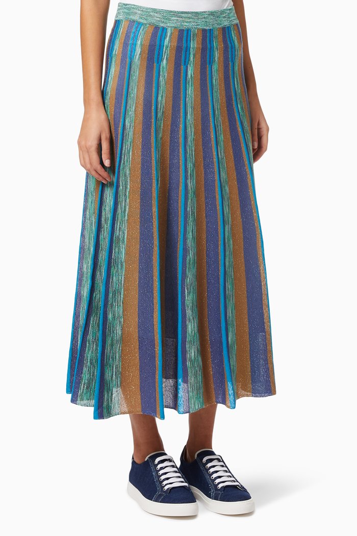 

Etere Midi Skirt in Lurex Knit, Green
