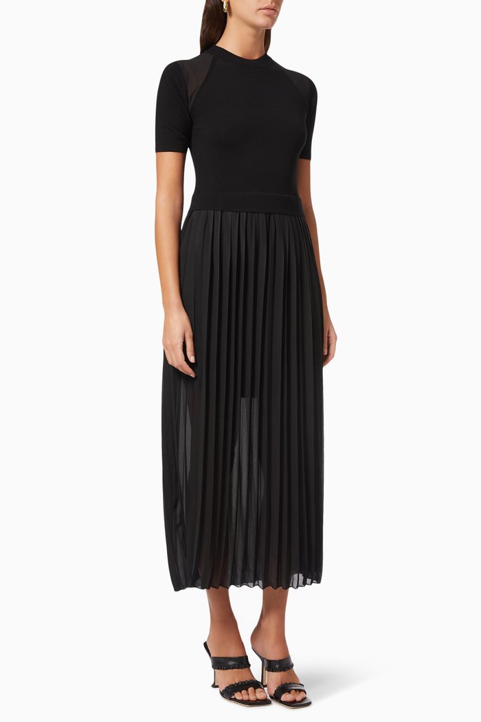 

Raspa Overlay Knit Dress, Black