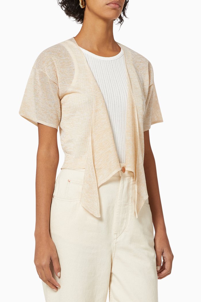 Anemone Cropped Cardigan, Neutral