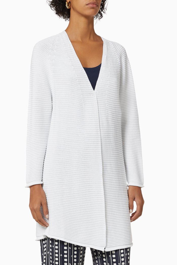 

Cadice Cardigan in Cotton Knit, White