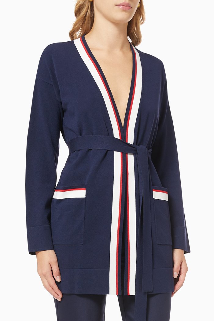 

Sfida Belted Cardigan, Blue