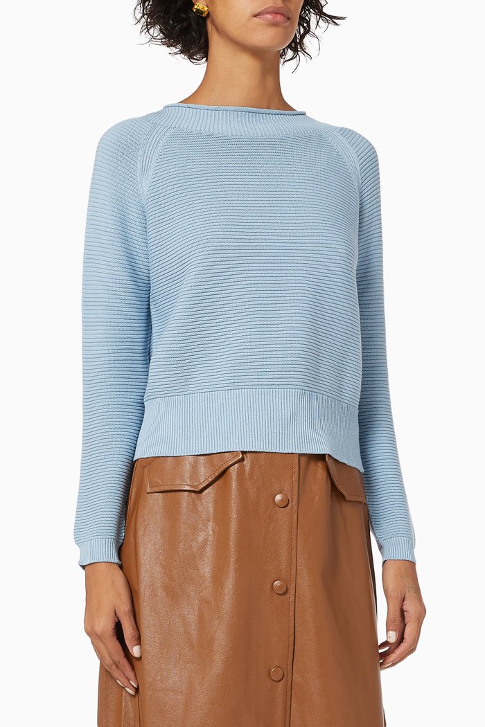 

Legge Sweater in Cotton Knit, Blue