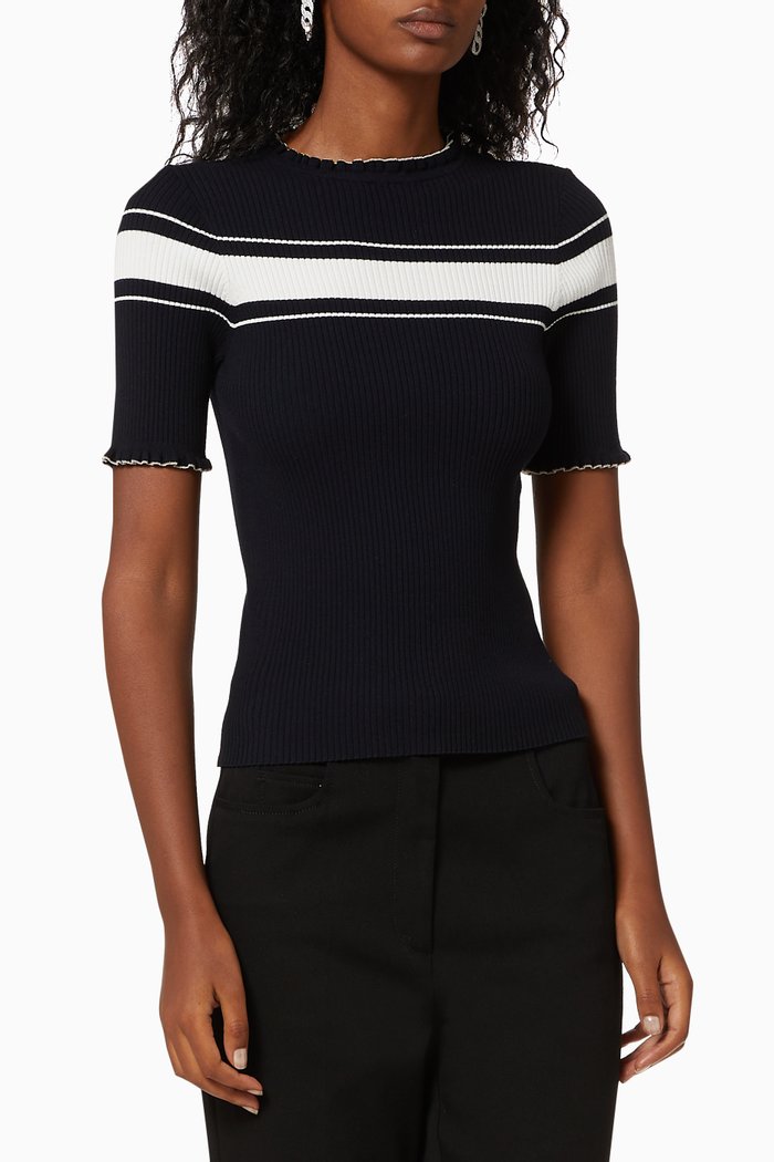 

Fagus Ribbed-knit Top, Blue
