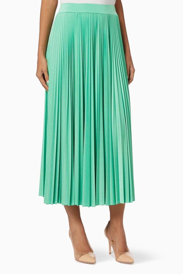

Trincea Midi Skirt in Pleated Jersey, Green