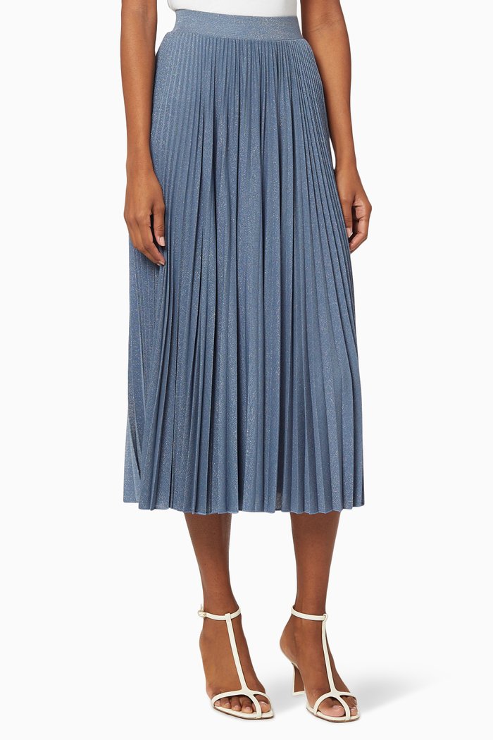 

Lepanto Pleated Jersey Skirt, Blue