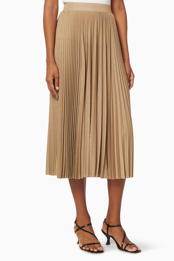 

Lepanto Pleated Jersey Skirt, Neutral
