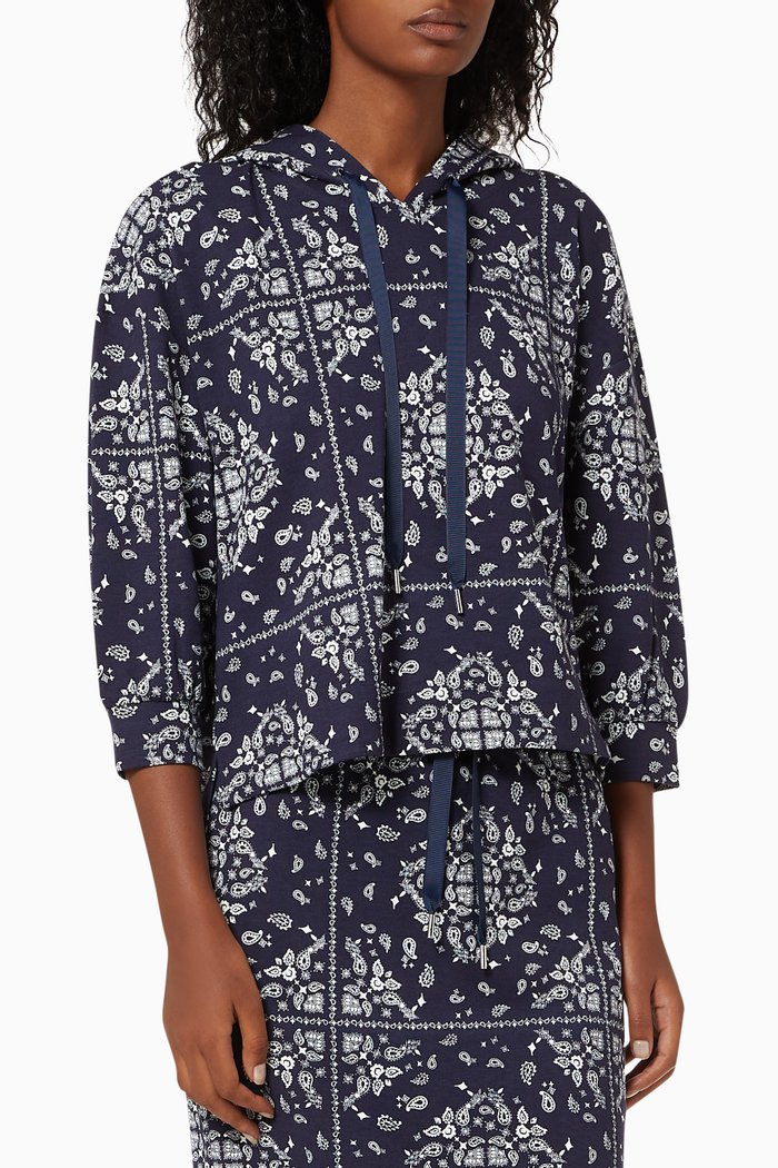 

Rosetta Printed Hoodie, Blue