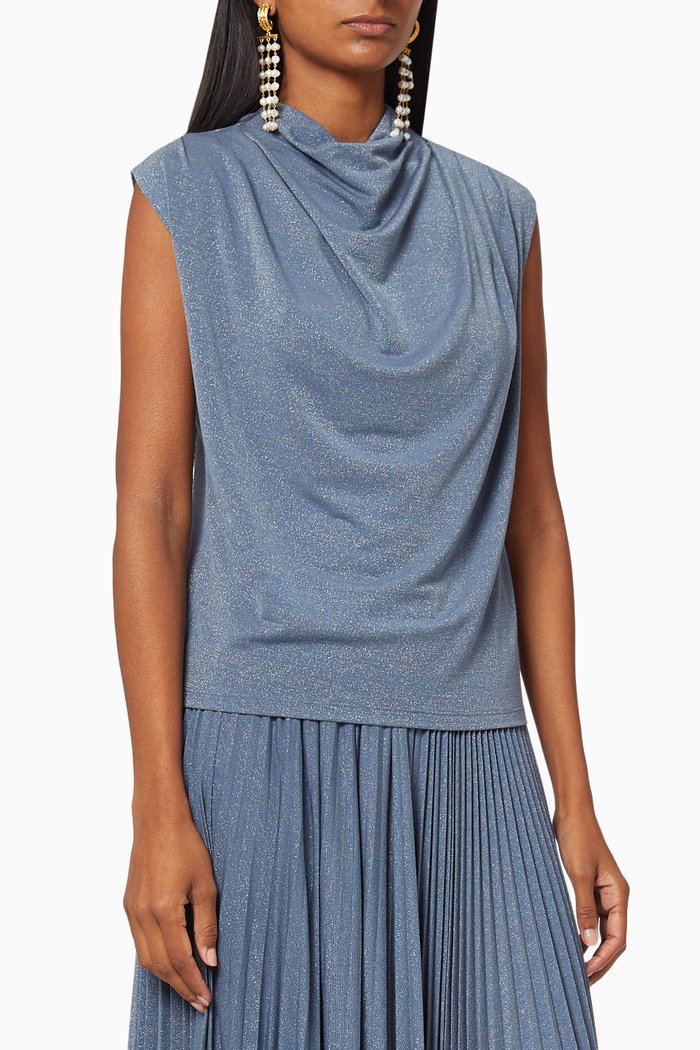

Bombay Lurex Jersey Top, Blue