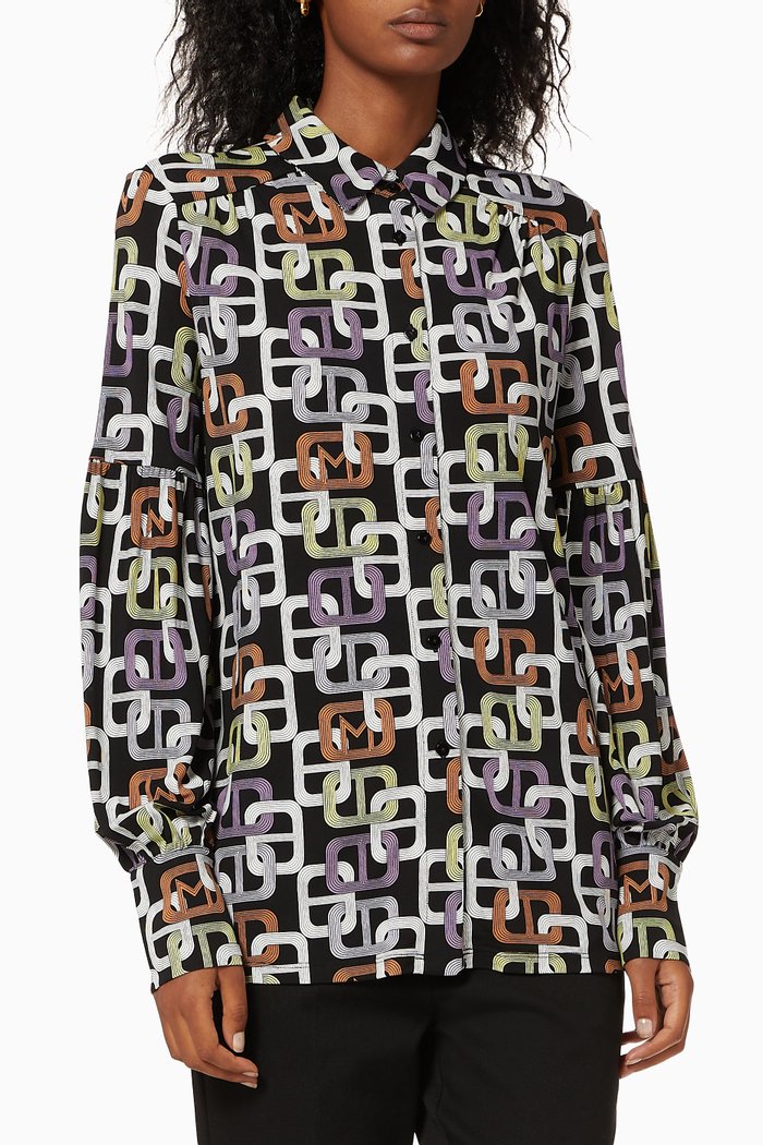 Emblema Chain Shirt in Jersey, Black