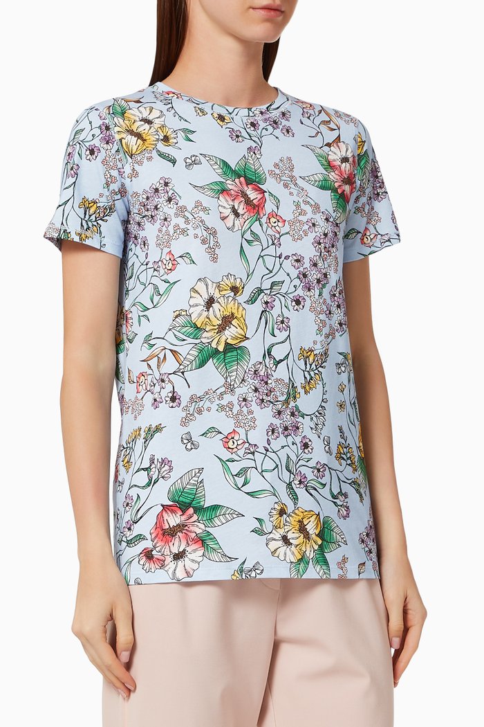 

Trani Floral T-shirt in Cotton, Blue
