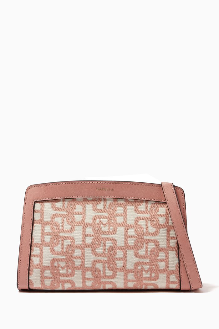 

Siesta Crossbody Bag in Jacquard Cotton, Pink