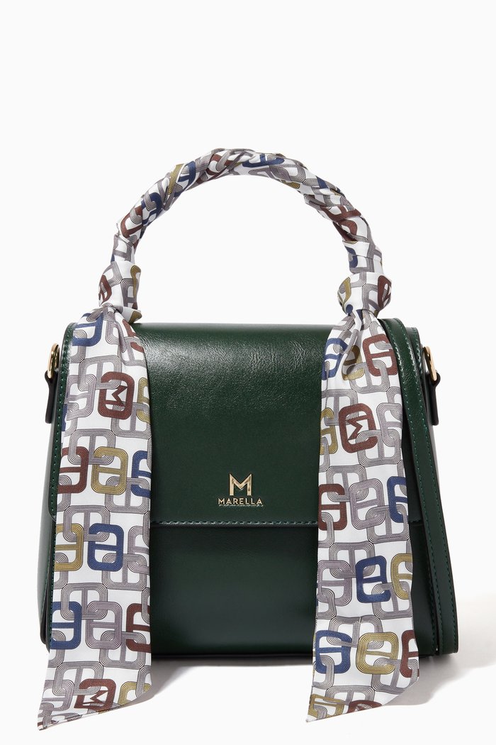 

Alcano Top Handle Bag in Eco Leather, Green