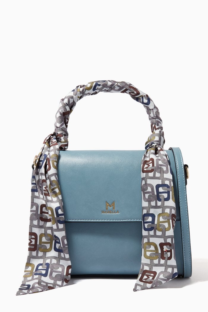 

Alcano Top Handle Bag in Eco Leather, Blue