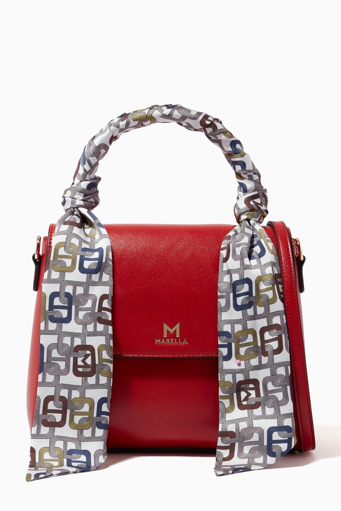 

Alcano Top Handle Bag in Eco Leather, Red
