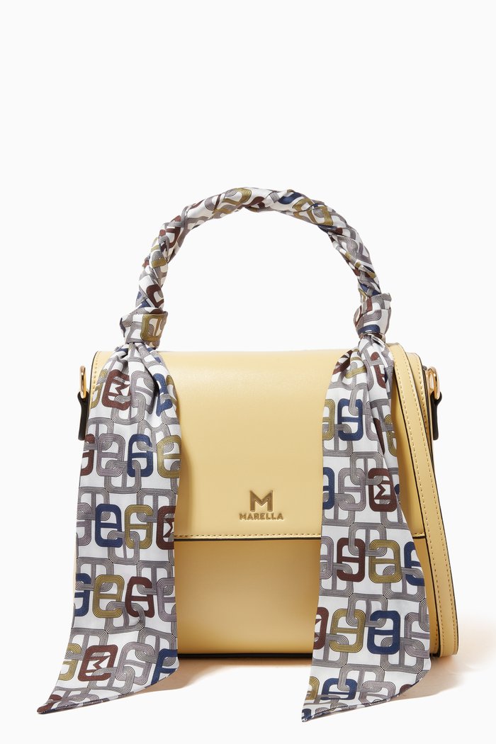 

Alcano Top Handle Bag in Eco Leather, Yellow