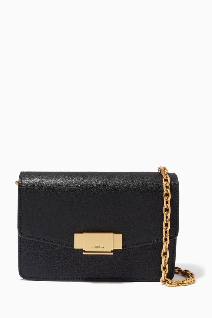 

Martora Shoulder Bag in Leather, Black
