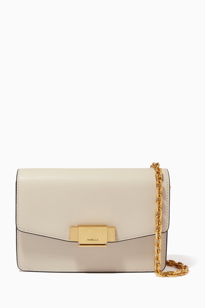 Martora Shoulder Bag in Leather, White
